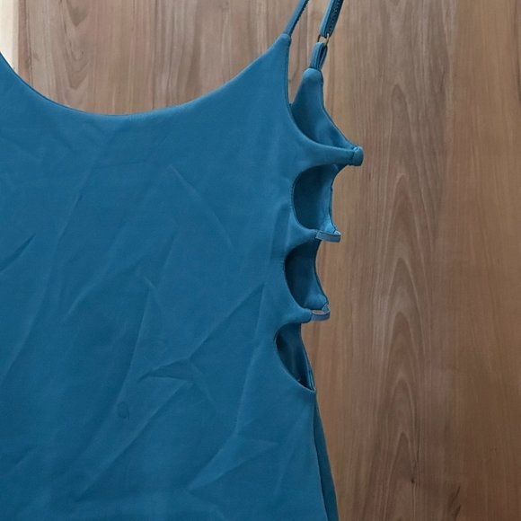 KOOVS Blue Cutout Satin Dress Size S | Look elegant and divine for a date night! - Picture 3 of 6